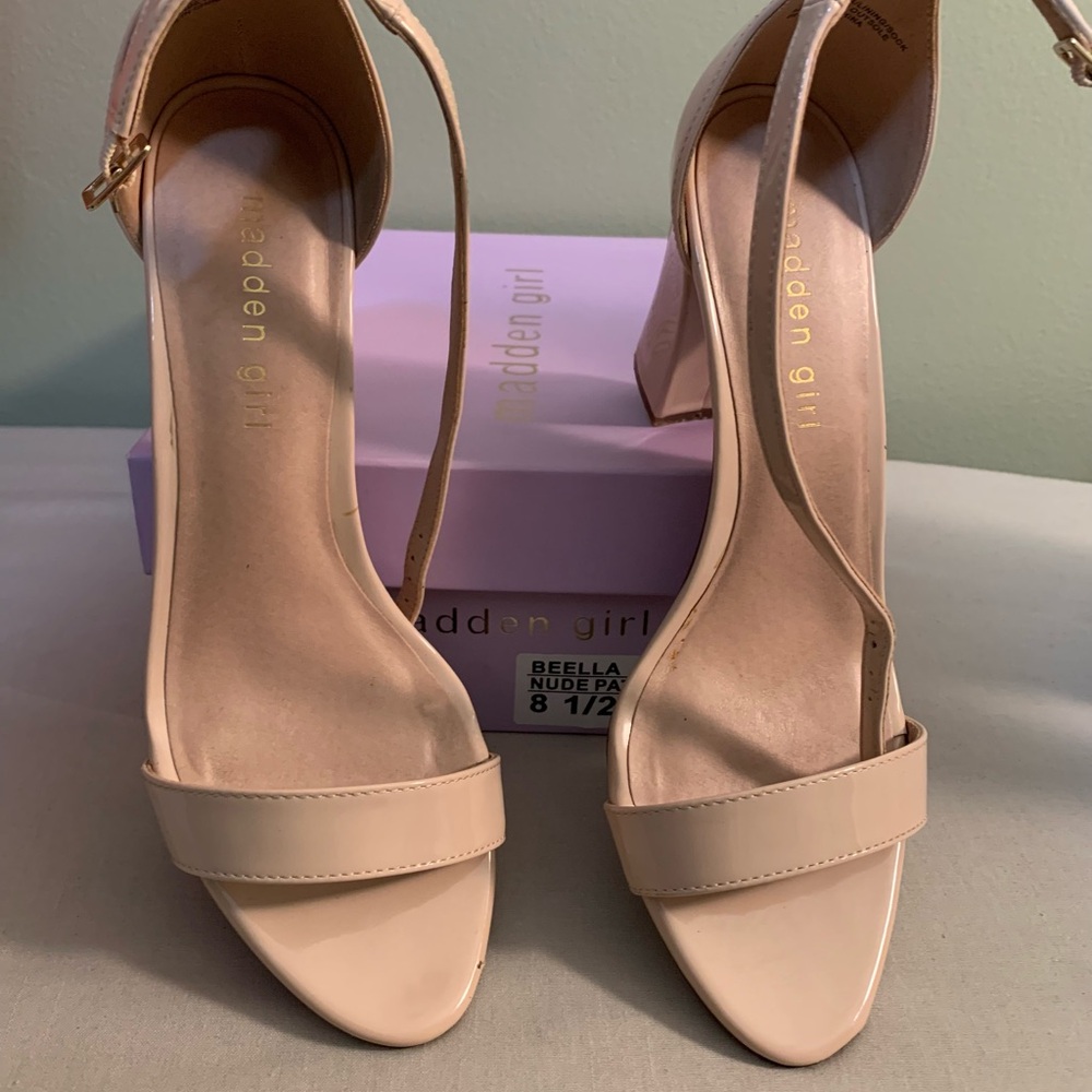 Madden Girl Beige Strappy Heels